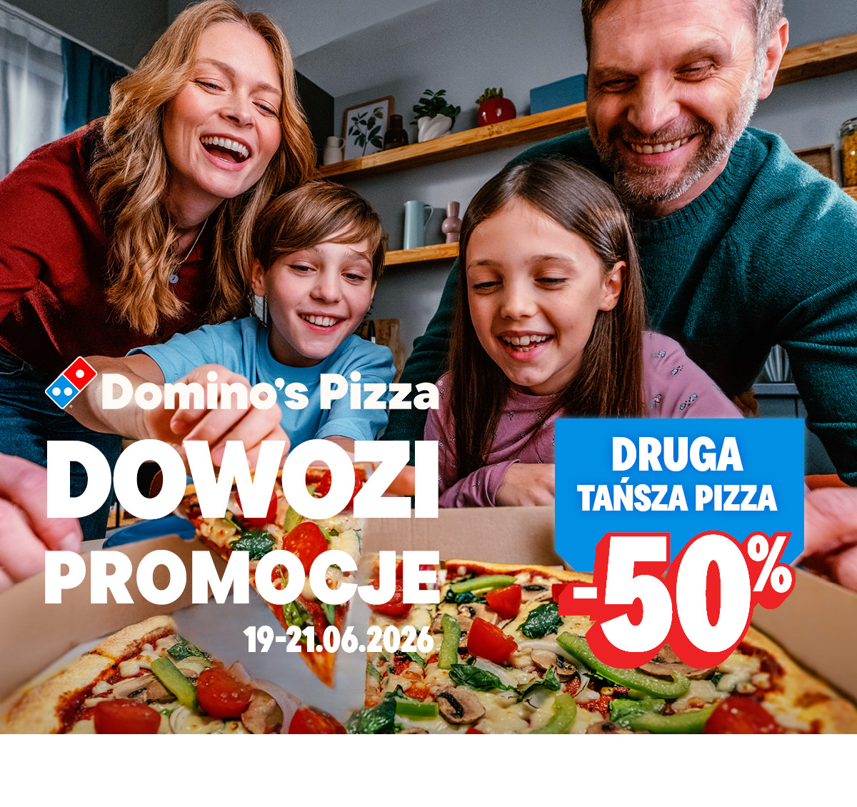 Druga tańsza pizza -50% taniej - 19-21.06