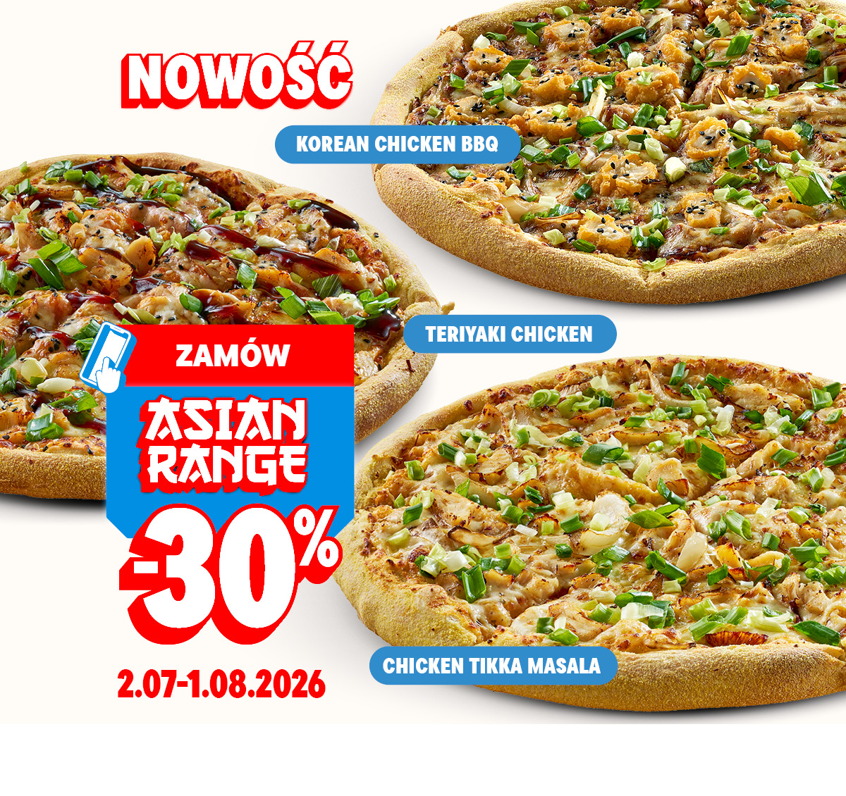 Pizze Asian Range -30%