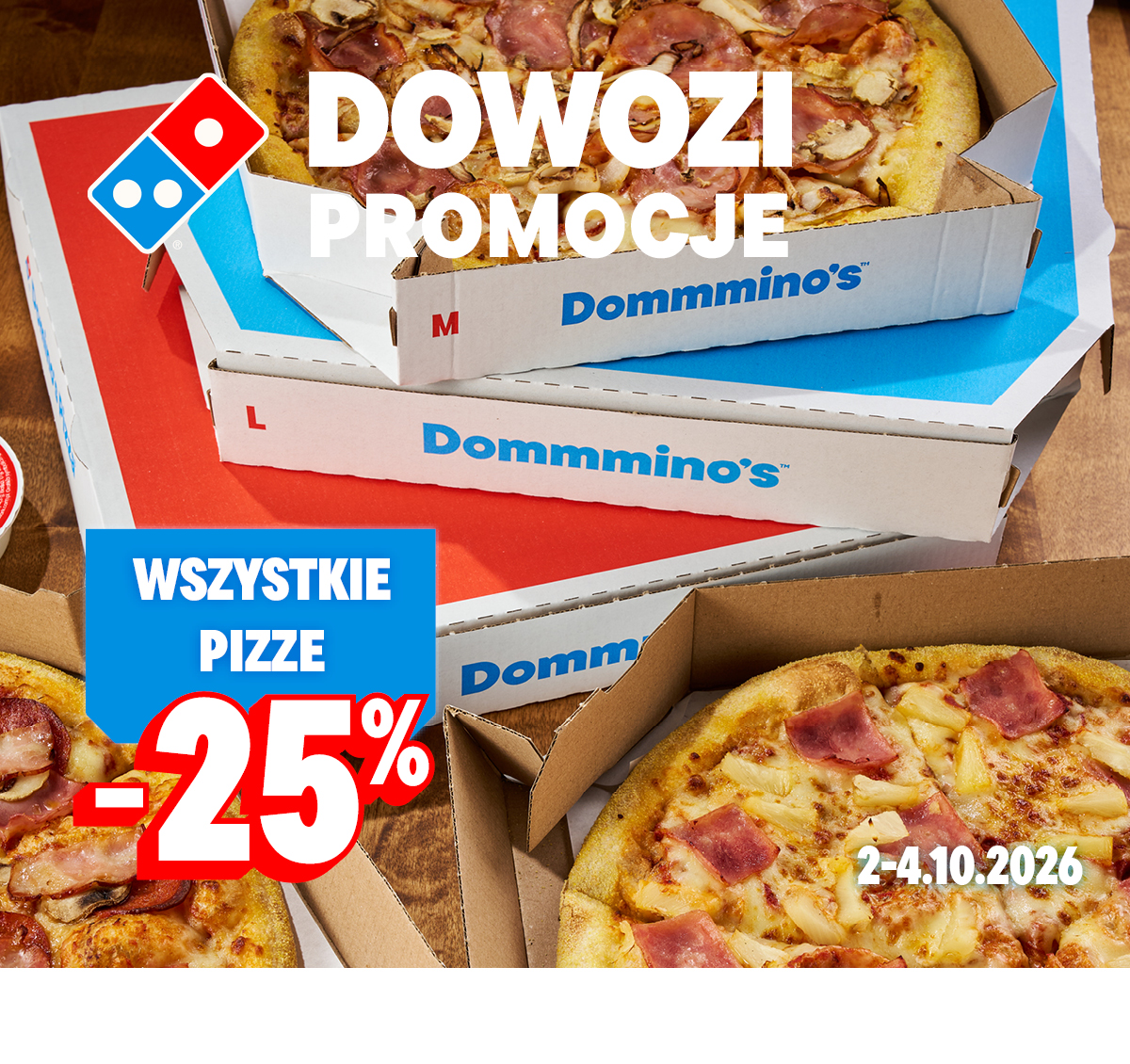 Wszystkie pizze -25% - 2-4.10