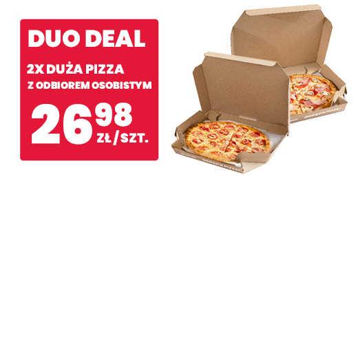 Duo Deal - 2x duża pizza 26,98 zł/szt