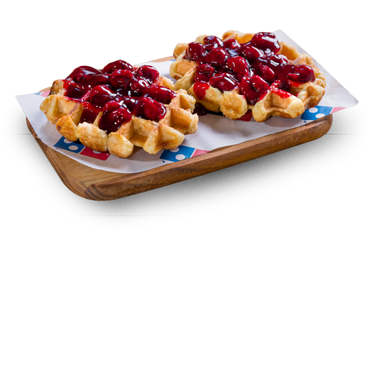 Gofry belgijskie z wiśniami