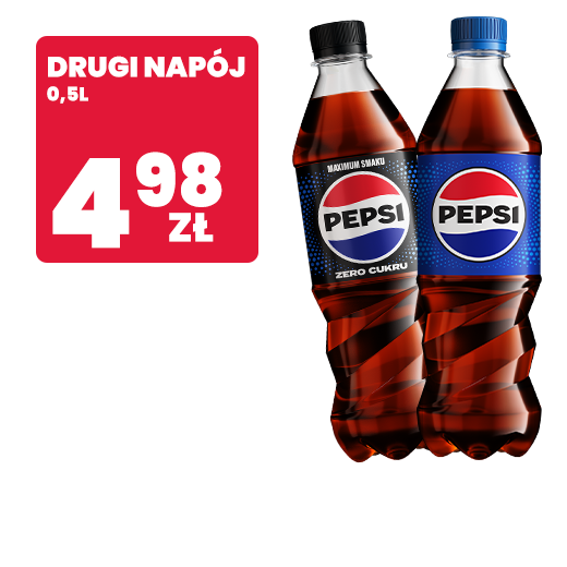 Drugi napój 0,5l za 4,98 zł