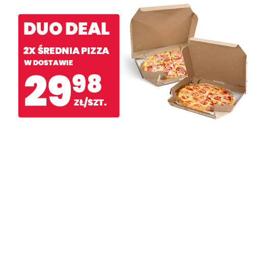 Duo Deal - 2x średnia pizza 29,98 zł/szt